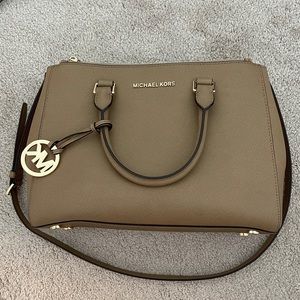 Michael Kors Sutton Leather Medium Satchel Handbag